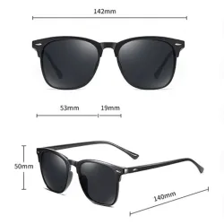 Polarized sunglasses for women and men, black square frame, uv400 outdoor eyewearSunglasses