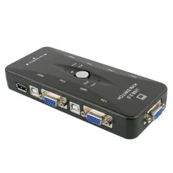 USB HDMI-compatible KVM Switch with Sufficient Durability and Ruggedness 4 in 1 Out VGA Splitter Box for Keyboard Mice Monitor