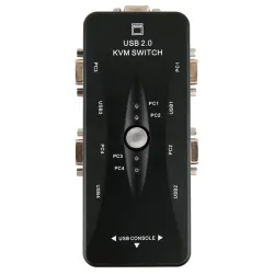 USB HDMI-compatible KVM Switch with Sufficient Durability and Ruggedness 4 in 1 Out VGA Splitter Box for Keyboard Mice Monitor