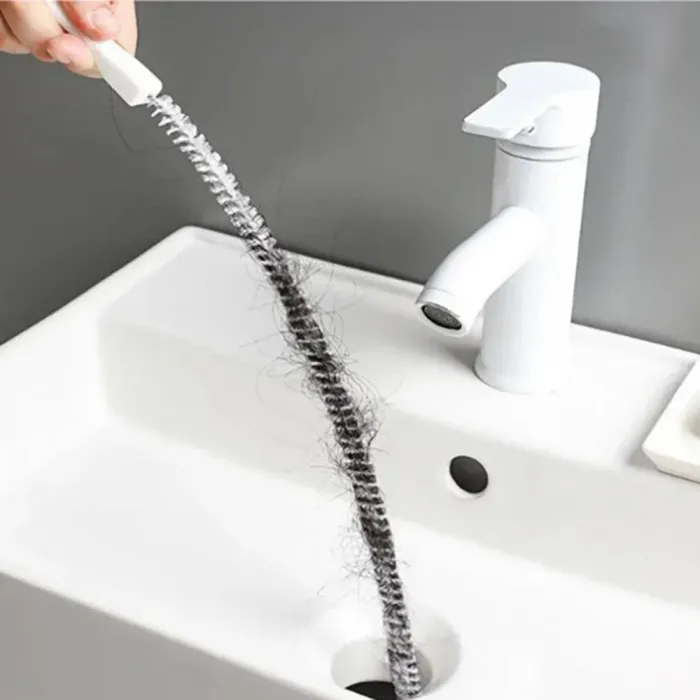 1pc Sink Drain Cleaning Brush, Drain Clog Remover, Bendable Sink Overflow Sewer Drain Brush For Bathroom KitchenOdpływy