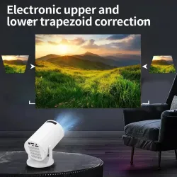 HY200 720p kannettava projektori - 270° kääntyvä, Full HD HDMI/USB, kotiteatteri ja ulkoilmaelokuvat
