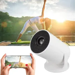 HY200 720p kannettava projektori - 270° kääntyvä, Full HD HDMI/USB, kotiteatteri ja ulkoilmaelokuvat