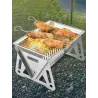 Bærbar, sammenleggbar stor grill - rustfritt stål - campingkomfyr