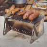 Portable folding large bbq grill - stainless steel - camping stoveBBQ