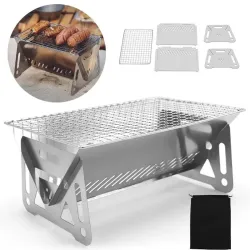 Przenośny składany duży grill - stal nierdzewna - kuchenka kempingowaGrill - BBQ