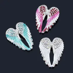 BrochesZRM Fashion Angel Wings Creative Guardian Angel Wings Brooches Pin Rhinestone Crystal Diamante Jewellery Ladies