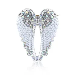 ZRM Fashion Angel Wings Creative Guardian Angel Wings Brooches Pin Rhinestone Crystal Diamante Jewellery Ladies