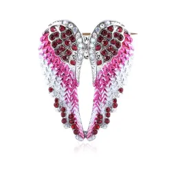 ZRM Fashion Angel Wings Creative Guardian Angel Wings Brooches Pin Rhinestone Crystal Diamante Jewellery Ladies