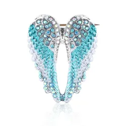 ZRM Fashion Angel Wings Creative Guardian Angel Wings Brooches Pin Rhinestone Crystal Diamante Jewellery Ladies