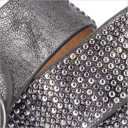 Punk-Ledergürtel für Damen – Vintage-Jeansbund mit Dornschließe