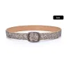 Cintura da donna in pelle con rivetti punk - cintura in vita con fibbia vintage per jeans