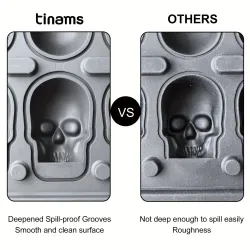 Skull Ice Ball Mold Silicone 3D Flexible Ice Cube Trays BPA Free Ice Trays For Freezer Horror Skull Head Cocktail Ice Ball Ma...
