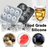 BarSkull Ice Ball Mold Silicone 3D Flexible Ice Cube Trays BPA Free Ice Trays For Freezer Horror Skull Head Cocktail Ice Ball...