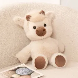 Adorable Highland Cattle Plush Toy 45cm - Huggable Running Cow Stuffed Animal Made with Premium Soft Fabric, Soothing Companion
