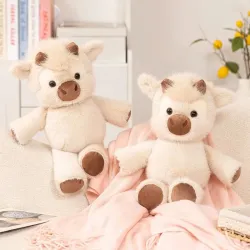 Adorable Highland Cattle Plush Toy 45cm - Huggable Running Cow Stuffed Animal Made with Premium Soft Fabric, Soothing Companion
