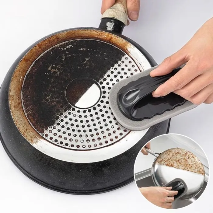 LimpiezaMagic Emery Sponge Brush Wipe Eraser Cleaner Kitchen Bath Rust Strong Decontamination Cleaning Tools With Handle Hous...