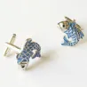 Elegant blue and silver fish cufflinks - 2 piecesCufflinks