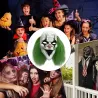 Green hair skeleton joker mask - Scary luminous clown headMasks