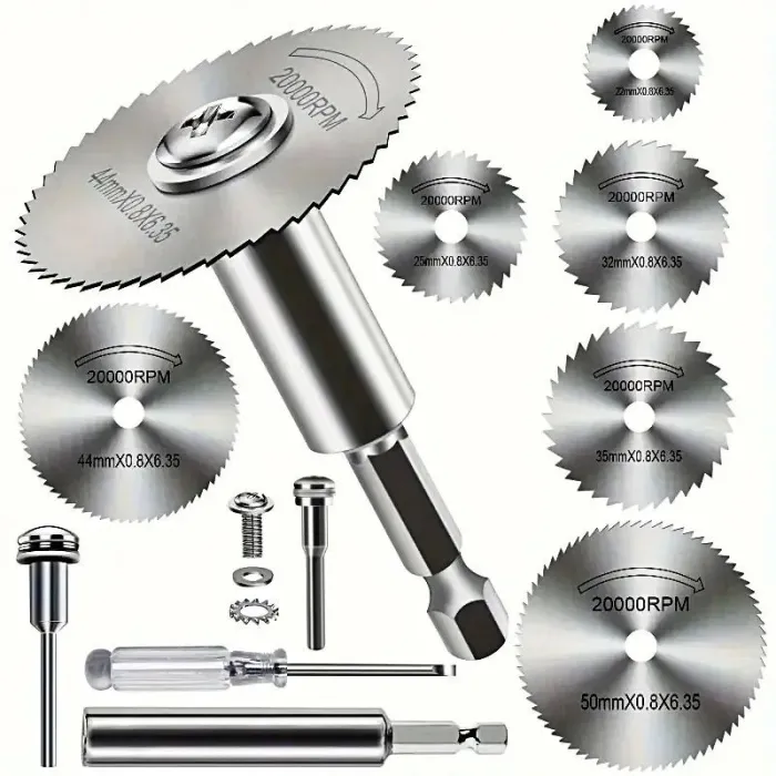 10 pieces - HSS cutting saw blades 1/4" hex shank - diy rotary discs for metal wood plasticBits & drills