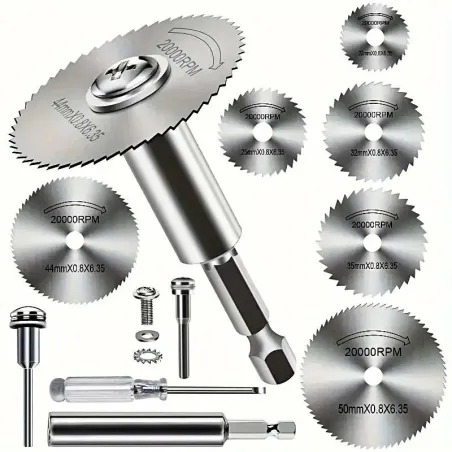 10PCS HSS Cutting Saw Blades 1/4" Hex Shank, DIY Rotary Cutting Discs for Metal Wood Plastic, Durable Tool Accessories