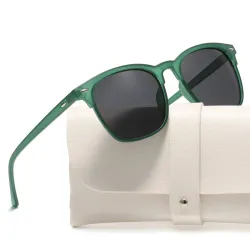 Polarized sunglasses for women and men, black square frame, uv400 outdoor eyewearSunglasses