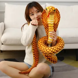 Peluche Cobra Simulée 80-240CM, Long Serpent en Peluche, Coussin en Peluche S