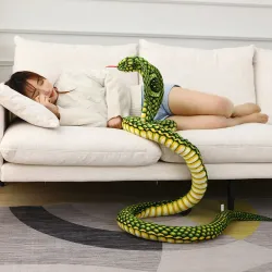 Peluche a forma di cobra simulato, lungo, a forma di serpente imbottito, cuscino S, 80-240 cm