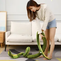80-240 cm pluszowa zabawka symulująca kobrę, długa, wypchana poduszka w kształcie węża, rozmiar S