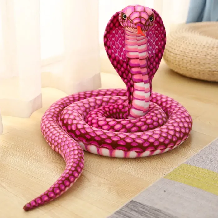 80-240 cm simulert kobra plysjleke lang fylt slangeplysjpute S