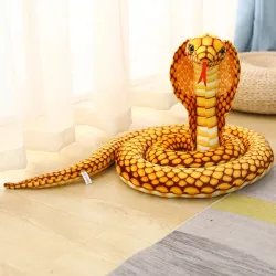 Peluche a forma di cobra simulato, lungo, a forma di serpente imbottito, cuscino S, 80-240 cm