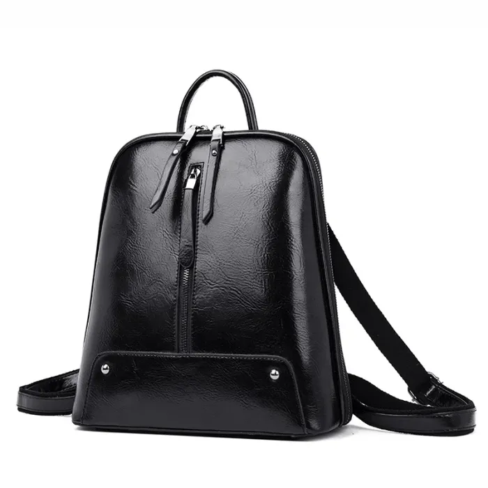 Zaino da donna in pelle, zaino alla moda, borsa a tracolla da viaggio femminile.