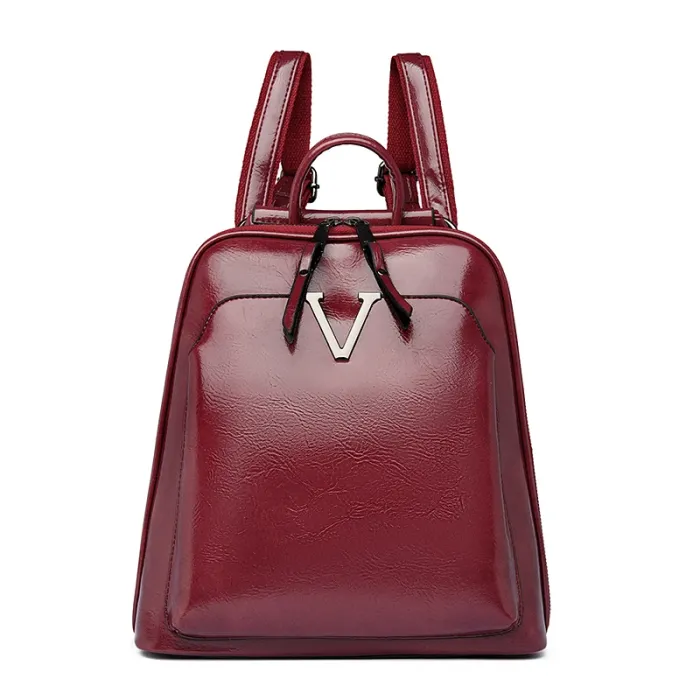Mochila vintage para mujer, elegante mochila de diseñador de cuero suave Tr
