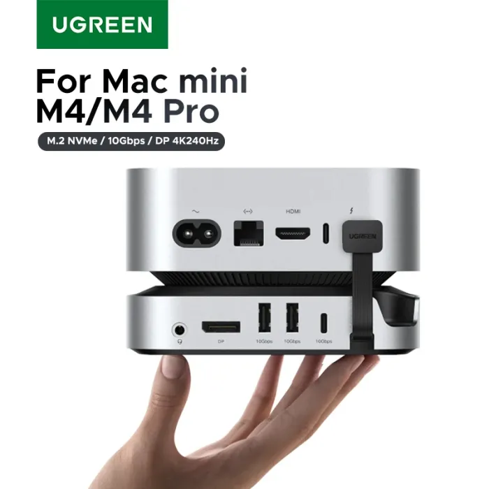 UGREEN Mac Mini-dokkingstasjon USB-HUB Type-C til DP 4K240Hz M.2 NVMe