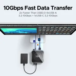 UGREEN Mac Mini dockningsstation USB-hubb Typ-C till DP 4K240Hz M.2 NVMe