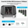 Acasis 10 Gbps USB-C Dual-bays M.2 NVMe-behuizing voor opslag, USB-A en HDMI 4K6