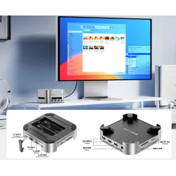 Acasis 10Gps USB-C Dual-bays M.2 NVMe Enclosure Storage&USB-A HDMI 4K6
