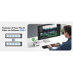 Acasis 10Gps USB-C Dual-bays M.2 NVMe Enclosure Storage&USB-A HDMI 4K6