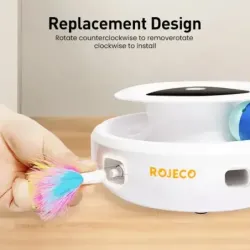 Rojeco 2 in 1 interactive automatic cat toy with smart electronic feather and fun ball set