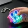 4-Key Mechanical Keyboard Keychain Tactile Clicker LED Crystal Backpac