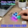 4-Key Mechanical Keyboard Keychain Tactile Clicker LED Crystal Backpac