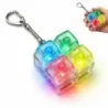 4-Key Mechanical Keyboard Keychain Tactile Clicker LED Crystal Backpac