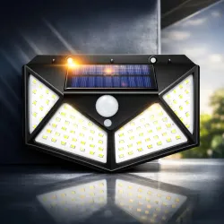 1–12-pakning med solcelledrevne lys utendørs, 100 LED-vegglamper med bevegelsessensor