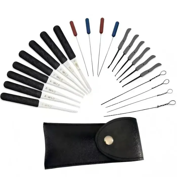 Kit d'outils d'extraction de serrurier 22 pièces avec clé de tension - Clé cassée R