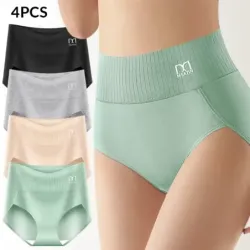 4 pcs High Waisted Tummy Tightening Women's Panties Hip Lifting Girdle