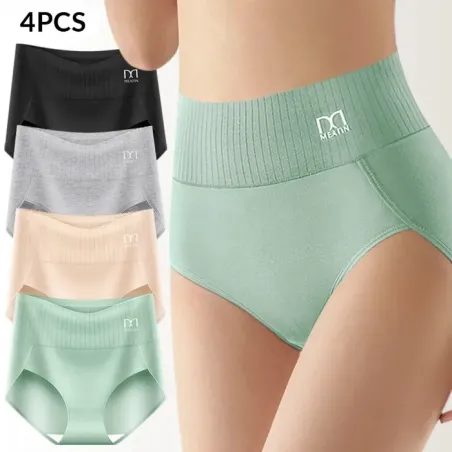 4 pcs High Waisted Tummy Tightening Women's Panties Hip Lifting Girdle