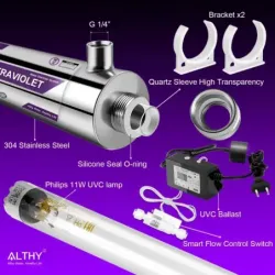 ALTHY UV Ultraviolet Water Sterilizer Purifier System Disinfection Fil