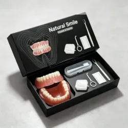 Complete Full Mouth Denture Set with Storage Case,Toothbrush & Removal