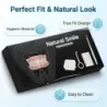 Conjunto completo para prótese dentária total com estojo, escova de dentes e removedor.