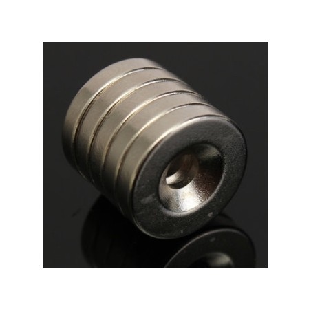 N52 Neodym-Magnet - starker runder Ring mit 4 mm Loch - 15 * 3 mm - 5 Stück