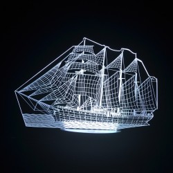 3D Ship Acrylic Optical LED Night Light